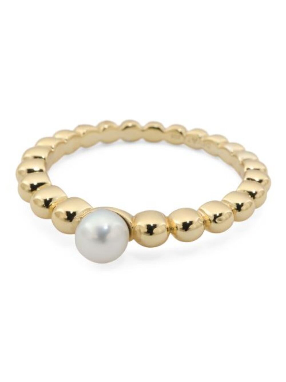 DEVATA 14kt Gold Plated Sterling Silver Pearl Bead Ring
